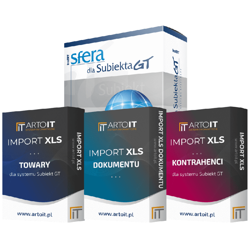 Subiekt GT - Pakiet Importer Towarów, Dokumentu, Kontrahentów + Sfera