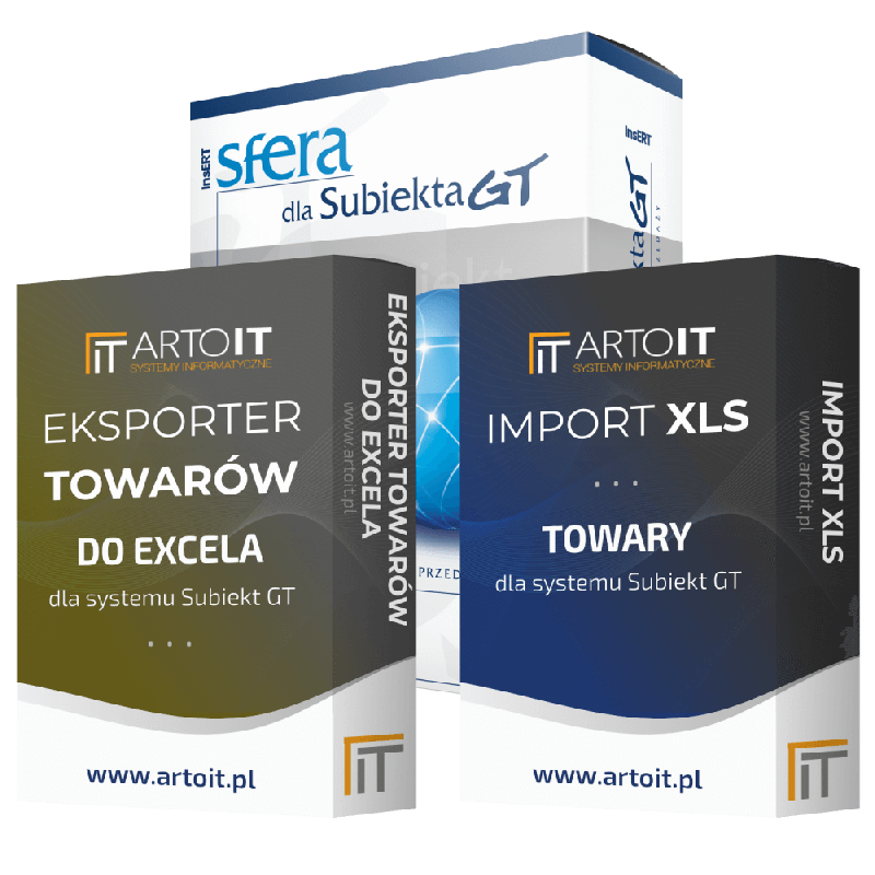 Subiekt GT - Pakiet Eksporter Towarów + Importer Towarów + Sfera