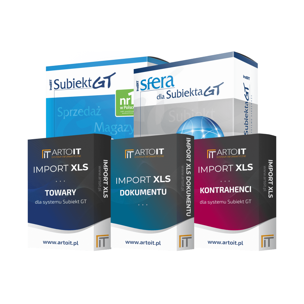 Pakiet Subiekt GT + Sfera + Import Towarów + Import Dokumentu + Import Kontrahentów