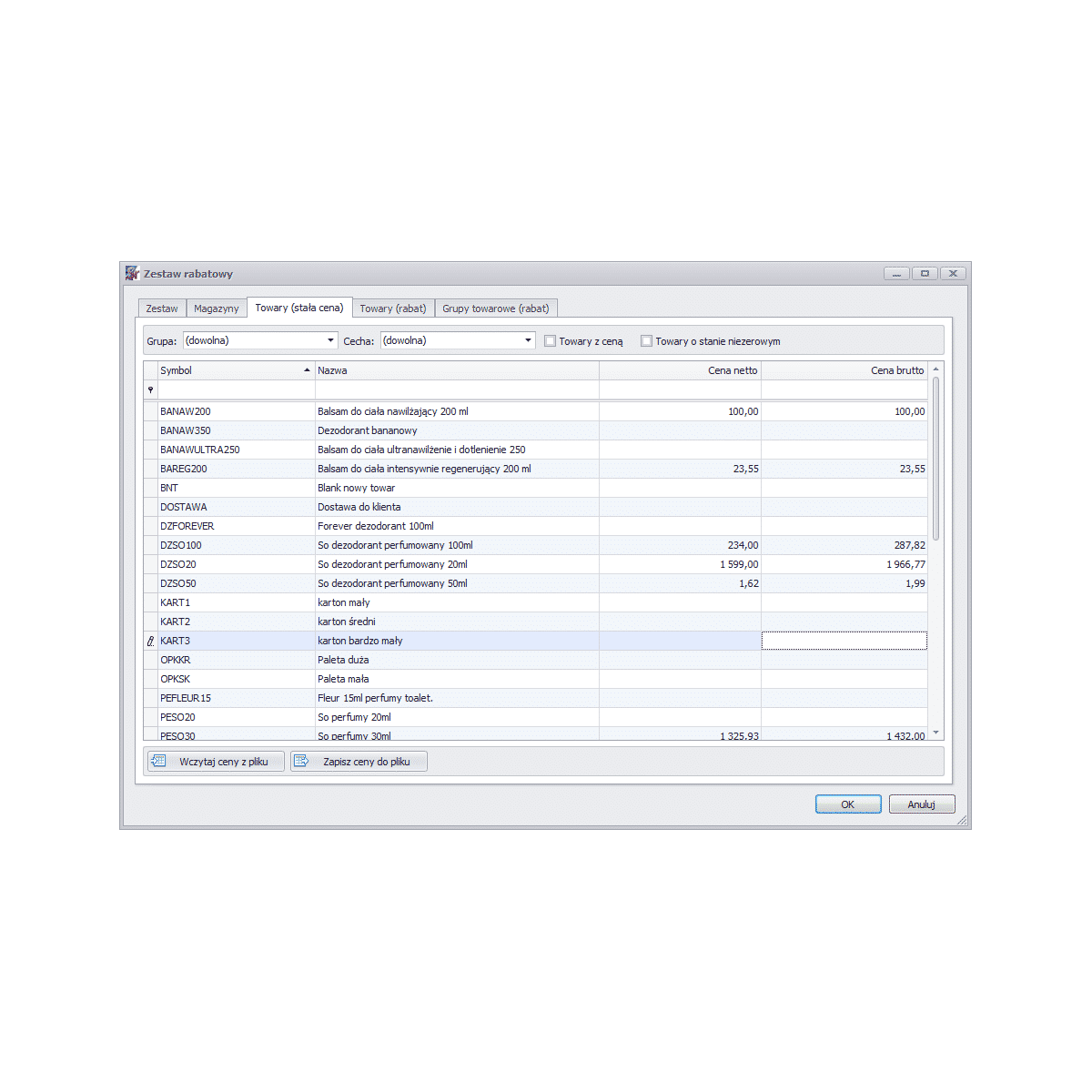 Subiekt GT - System rabatowy