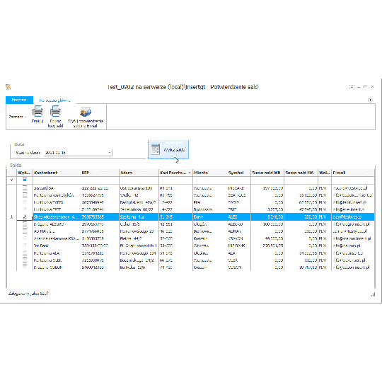 Subiekt GT -  Potwierdzenie sald