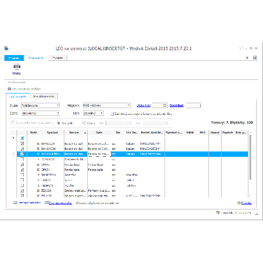 Subiekt GT - Wydruk etykiet