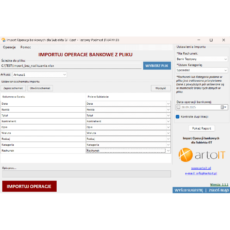 Subiekt GT - Import i Rozliczanie Wpłat