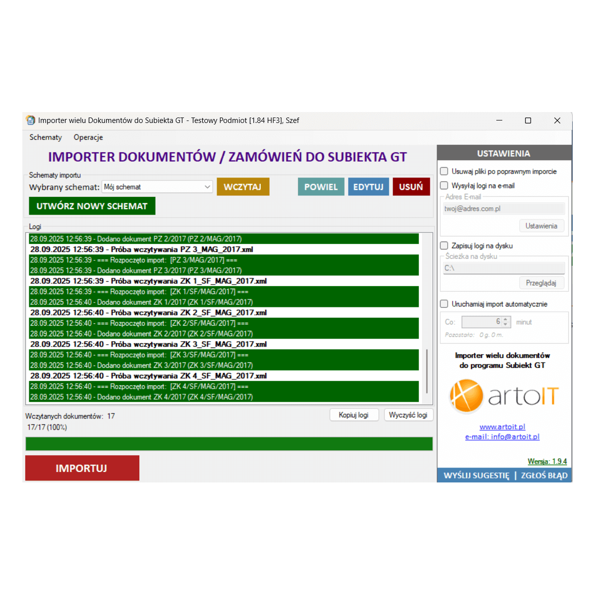 Subiekt GT - Importer Wielu Dokumentów