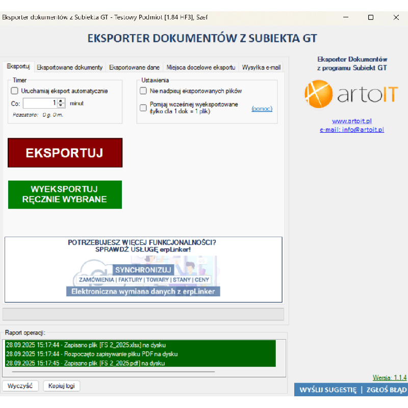 Subiekt GT - Eksporter Dokumentów