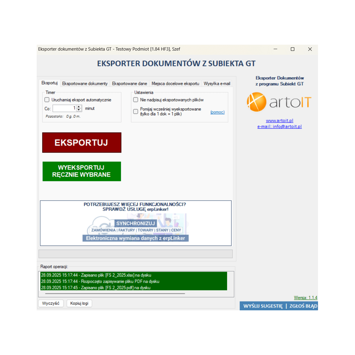 Subiekt GT - Eksporter Dokumentów