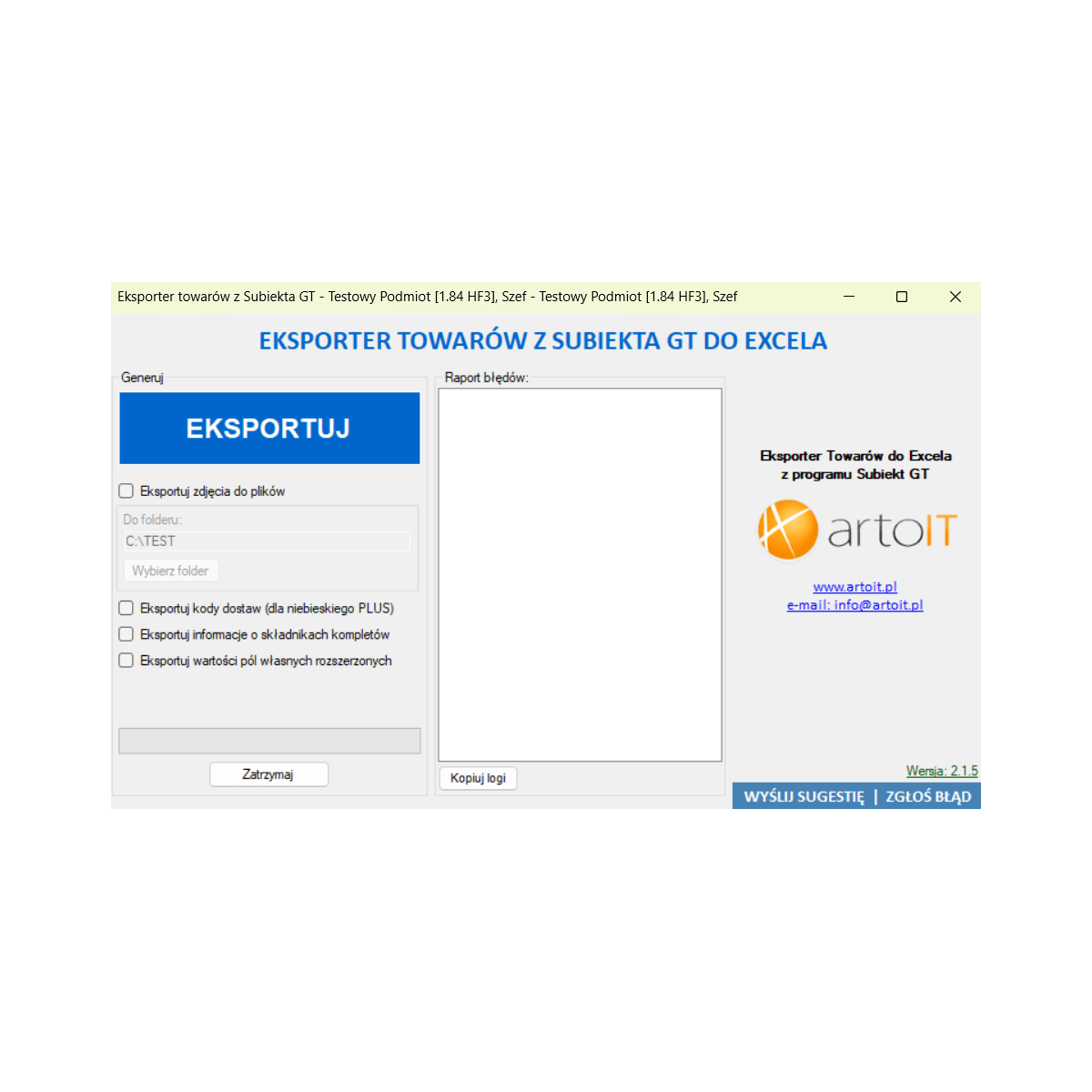 Subiekt GT - Eksporter Towarów