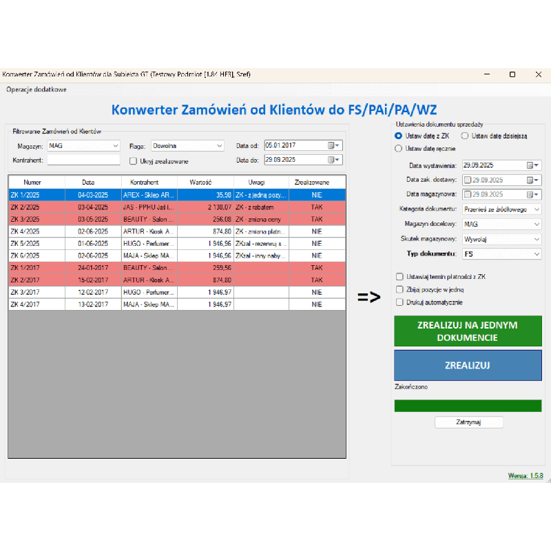 Subiekt GT - Konwerter dokumentów ZK