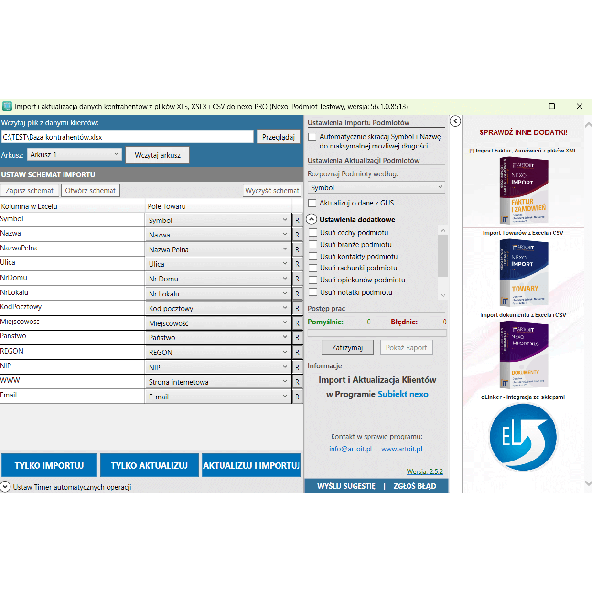 Subiekt nexo PRO - Importer Kontrahentów